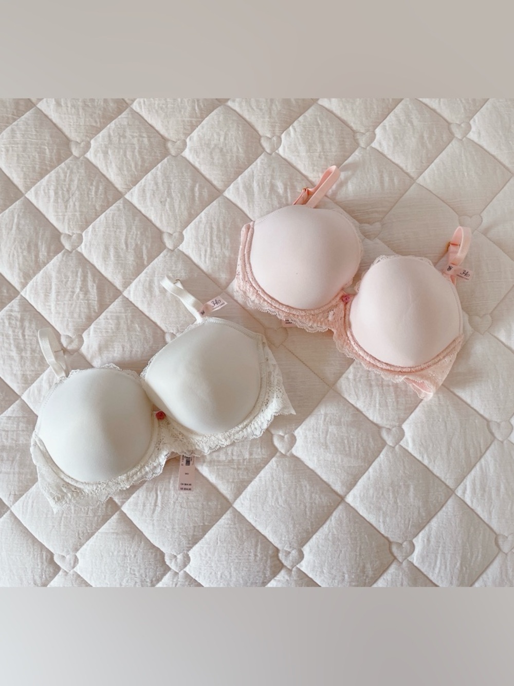𝜗𝜚 victoria’s secret smooth and lace lightly lined demi bra set
